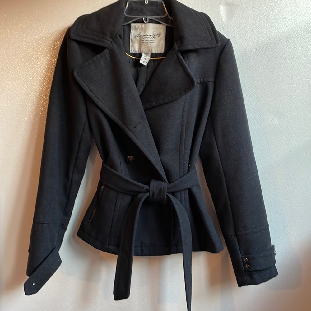 American Rag wool blend detachable hood collared winter coat size medium